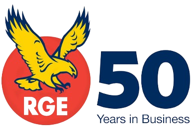 RGE 50 Years in Business Logo